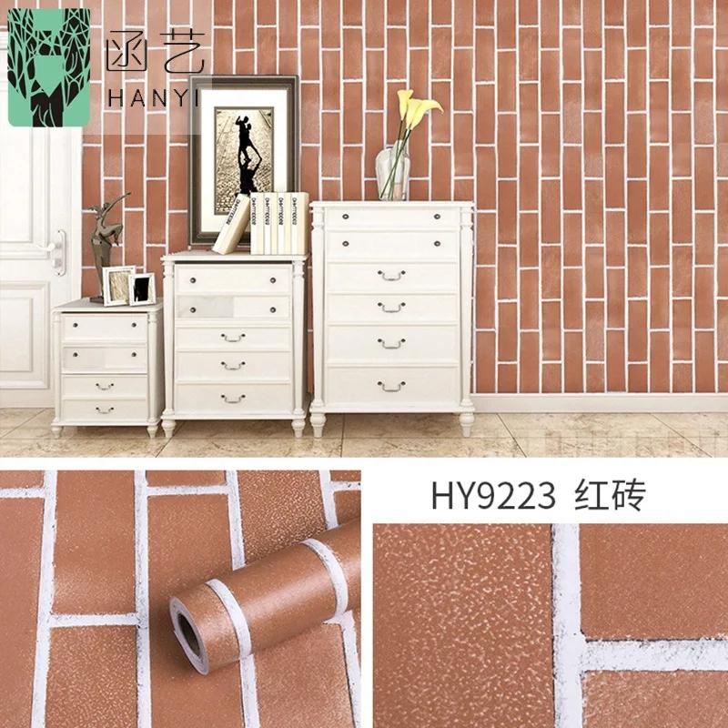 Heimdeko 3D Ziegelmuster PVC Selbstklebende Tapete Wohnzimmer Wanddekoration Tapete Restaurantdekoration