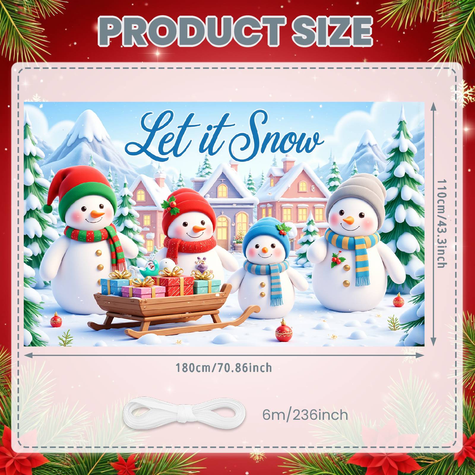 

Let It Snow Banner Holiday Gifts Snowman Display Snow Scene Banner Festive Design Holiday Display For Winter Festival Winter