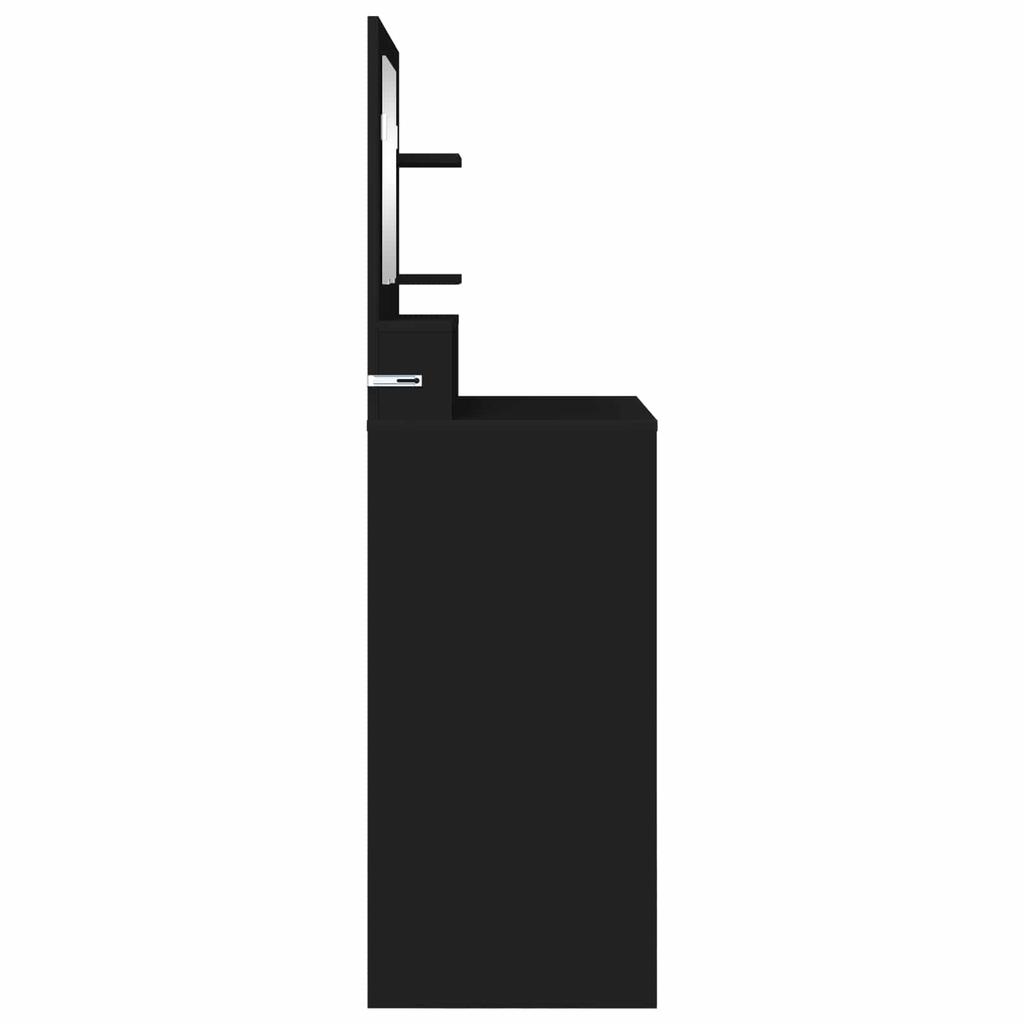 Bedroom Vanity Table with Shelf Black 80 x 39.6 x 135 cm