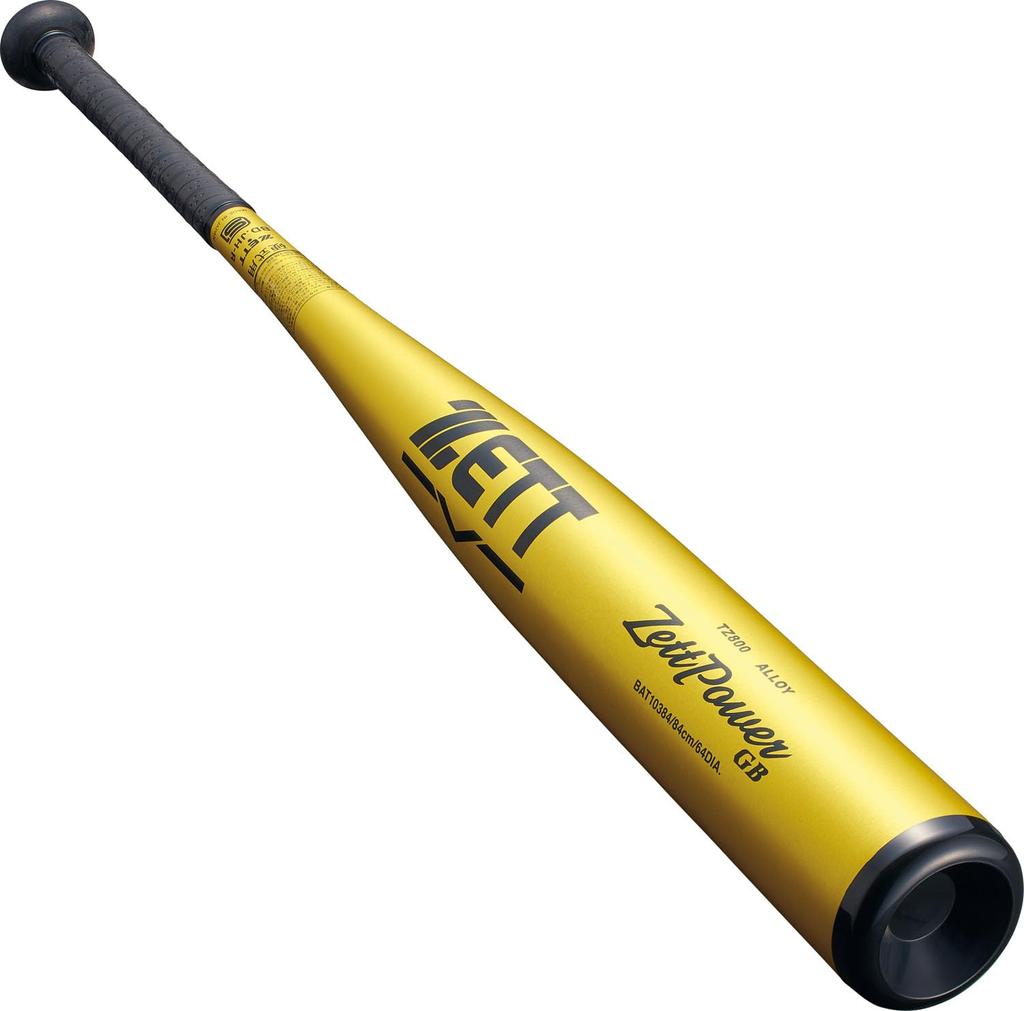 ZETT Baseball New Standard Hard Metal Limited Yellow Swallow Sports Z-Power Bat, Low-Rebound Bat, Edition, Adult/General Use, BAT10383C, Gold,