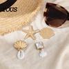 Faux Perlen Schuhanhänger 6 Stück/Set Sommer Strand Anhänger, Goldfarbene Muschel Seestern Strass Meeresmotiv Dekorationen für Clogs Damen Mädchen