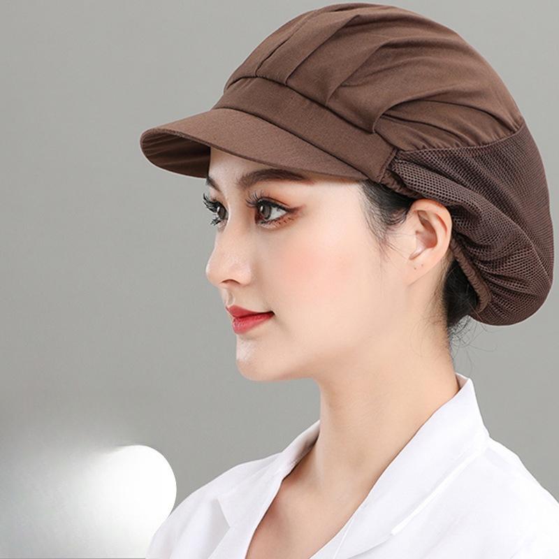 Durable Breathable Mesh Chef Cap Oil Proof Dust Proof Hair Protection Work Hat for Food Factory and Kitchen