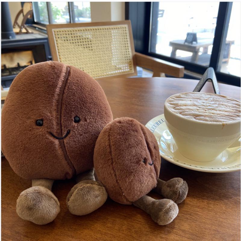 Mini Coffee Bean Plush Doll - Cartoon Coffee Plush Toy for Kids