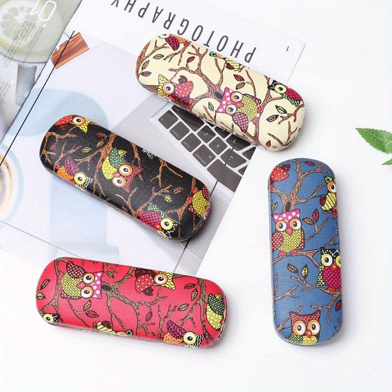 1PC Women Eye Glasses Case Cartoon Cute Owl Animal Sunglasses Storage Protector Portable Hard Leather Reading Glasses Box
