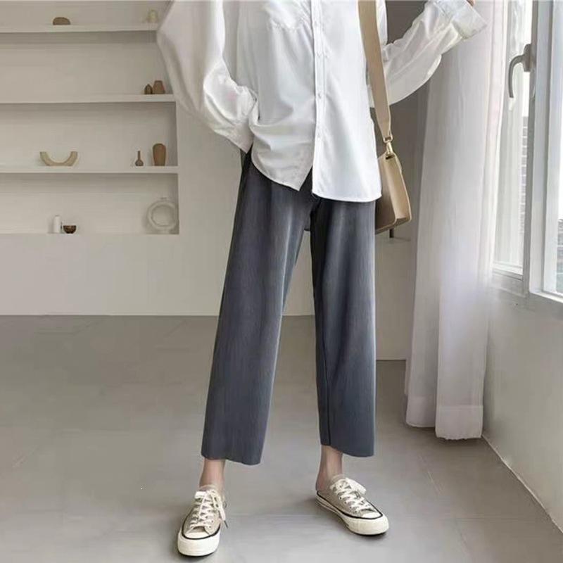 2026 Summer Maternity Ice Silk Wide-Leg Slimming Drape Straight-Leg Sports Mosquito Repellent Cropped Outerwear Pants Extra Large