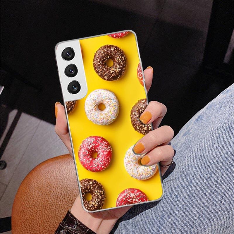 Macaron Eiscreme Kuchen Donut Handyhülle Für Samsung Galaxy S24 S25 Edge S26 Ultra S23 S22 S21 Plus S20 FE + Personalisierter Aufdruck