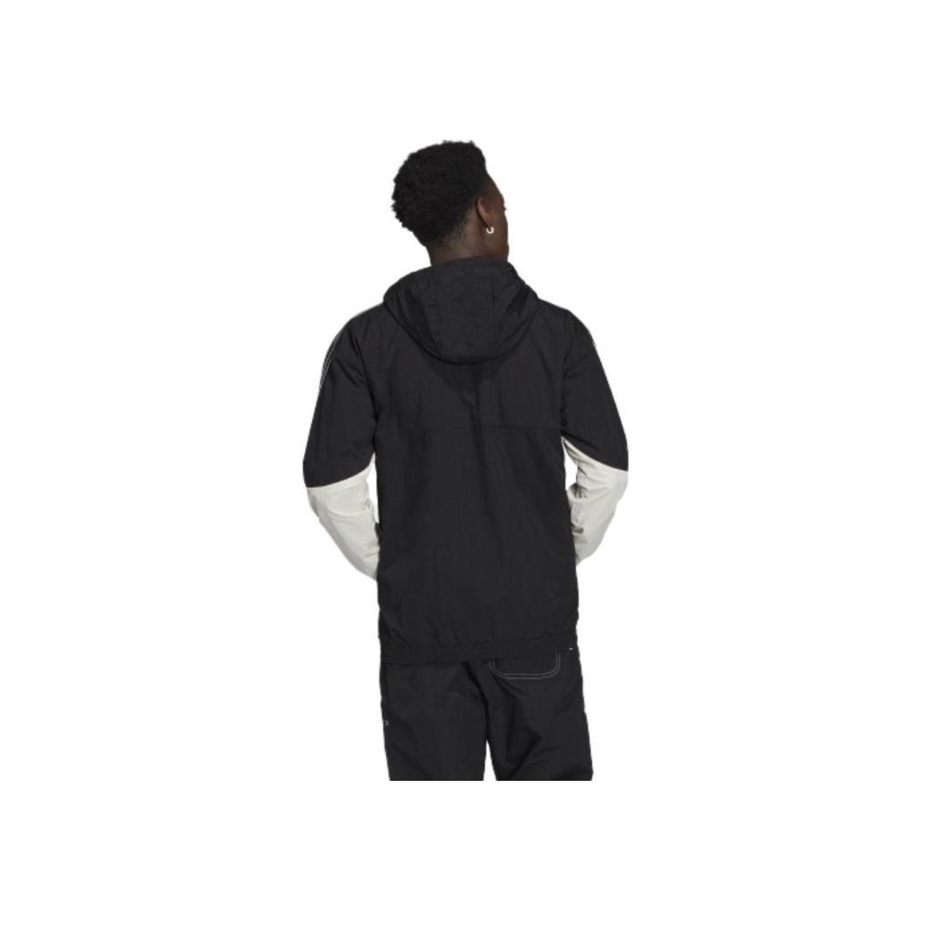 Adidas Originals Trefoil Logo Casual Sports Windbreaker Hooded Jacket Men Jackets Black GN2429