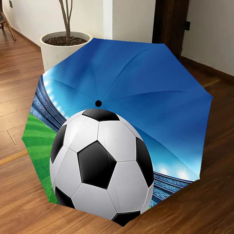 1PC Soccer Ball Umbrella-8-Rib Reinforced, Automatic Open, Lightweight & Durable, Fashion Accessory for Outdoor, H0362