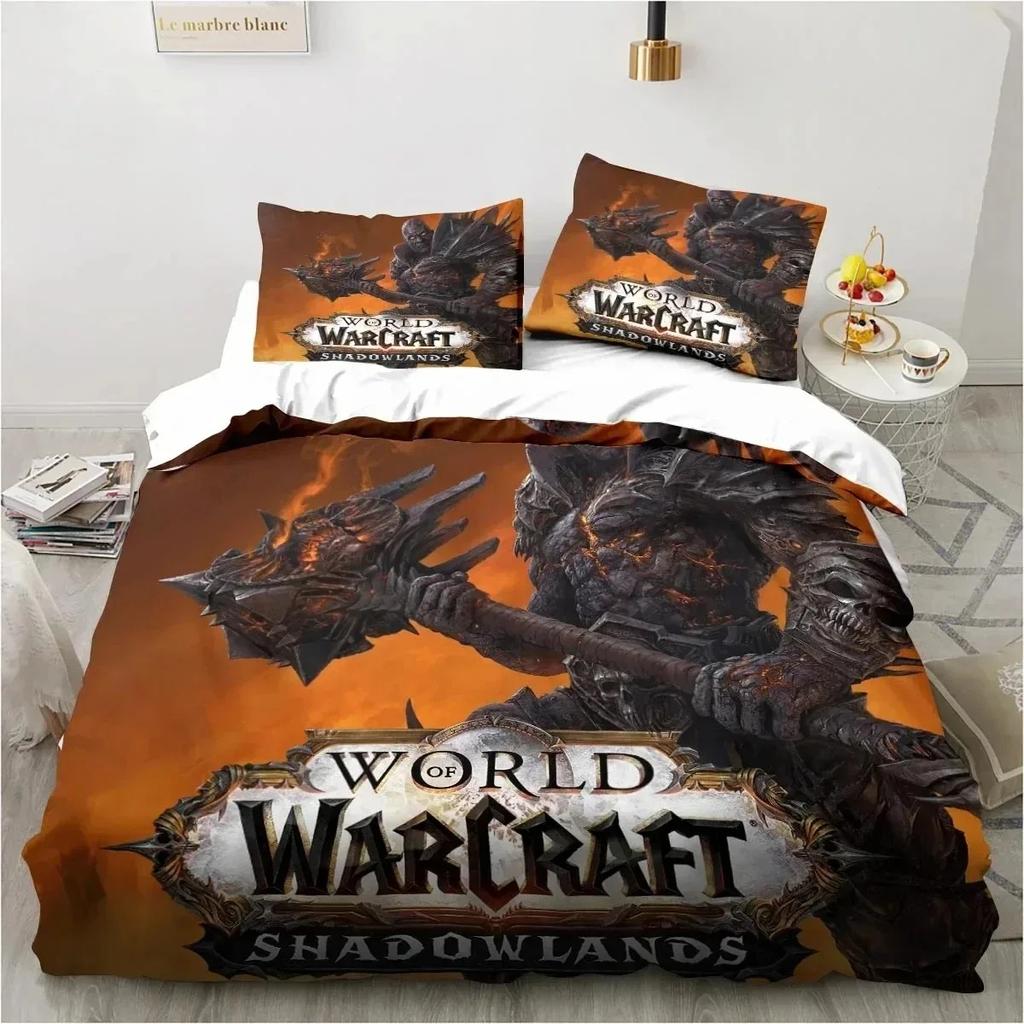 3D Printing World Warcraft Bedding Set Duvet Cover Quilt Pillowcase King Queen Size Boys Adult Gaming Theme