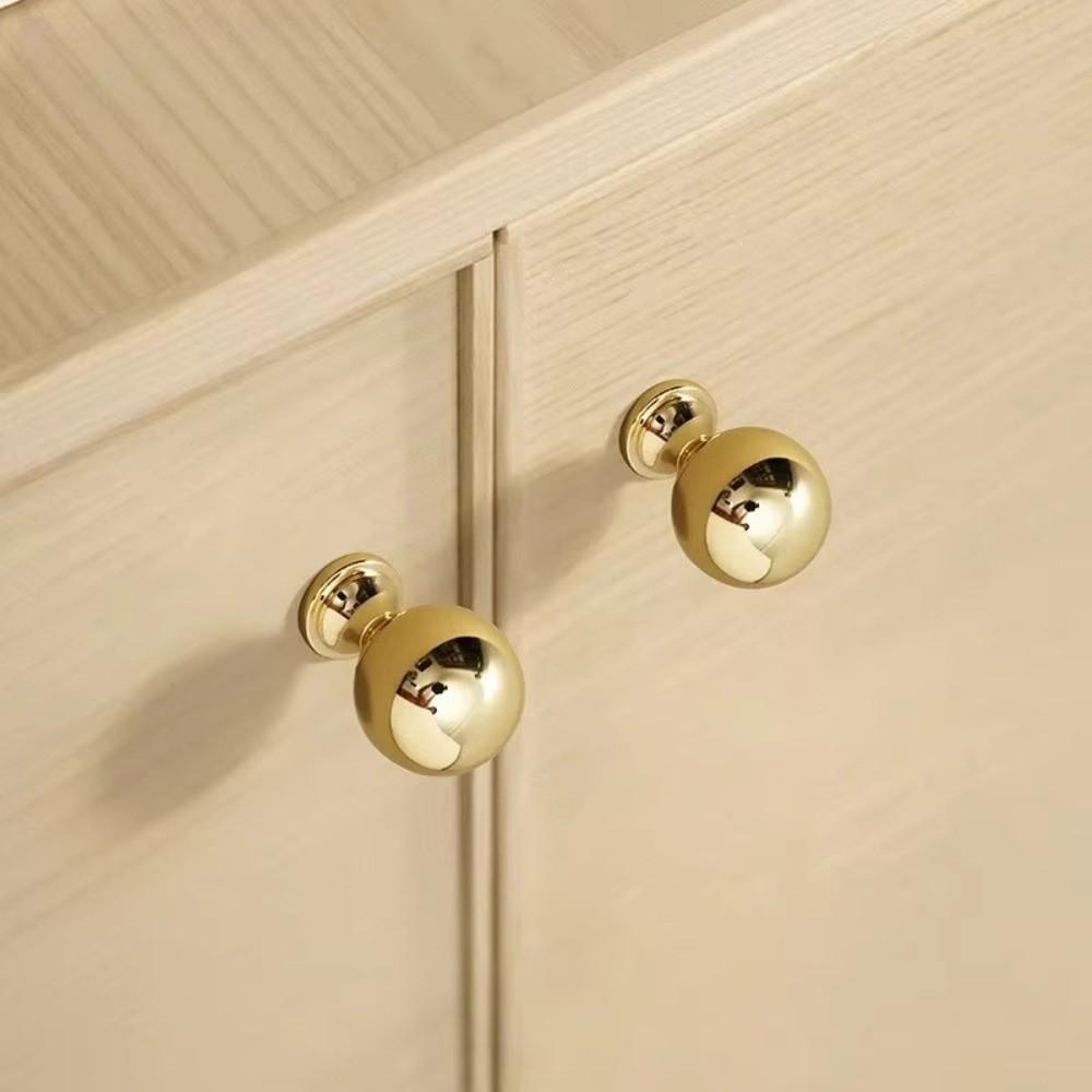 Electroplated Gold Drawer Pull Single-Hole Wardrobe Handle Furniture Hardware for Cupboard