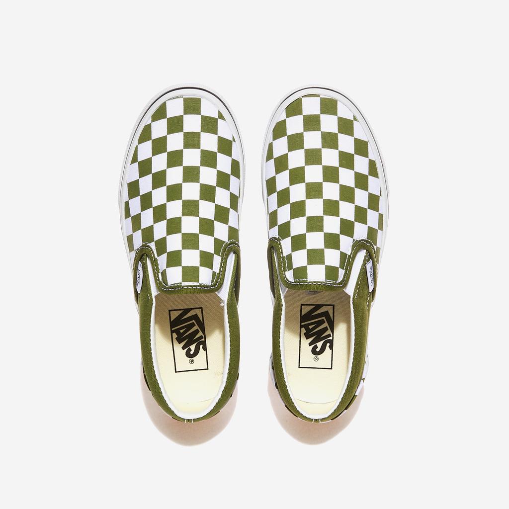 Vans Classic Slip-On - Color Theory Checkerboard Pesto, VN000D03CIB, 1010108461, Popular Korean Shoes