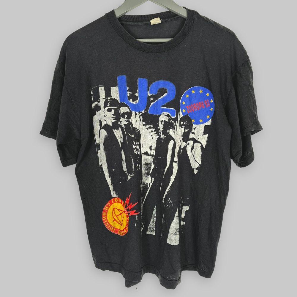 Early 90s U2 Zoo TV Outside Broadcast Euro T-shirt Retro style vtg NH15596 XXL