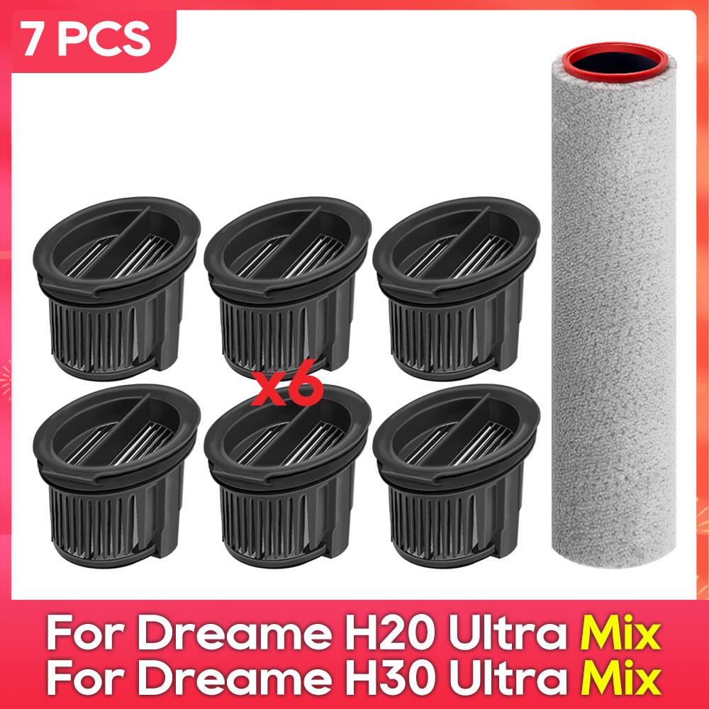 Compatible For ( Dreame H20 Ultra Mix / H30 Ultra Mix ) Parts Accessories Soft Brush Roller Filter Robot Vacuum Cleaner Kit