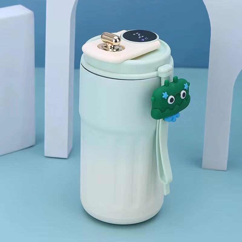 Temperaturanzeige Kaffeetasse Edelstahl Isolierbecher Hoher Wert Männer und Frauen Doppelschichtiger Wasserbecher Tragbarer Becher