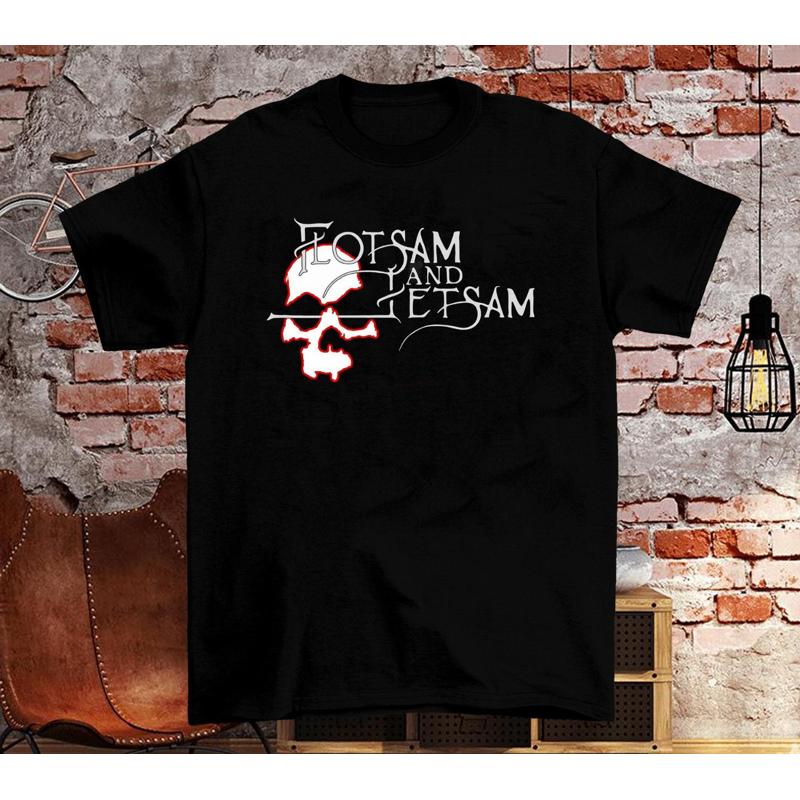 T-shirt Nera Flotsam And Jetsam Band Tutte le Taglie Ac686