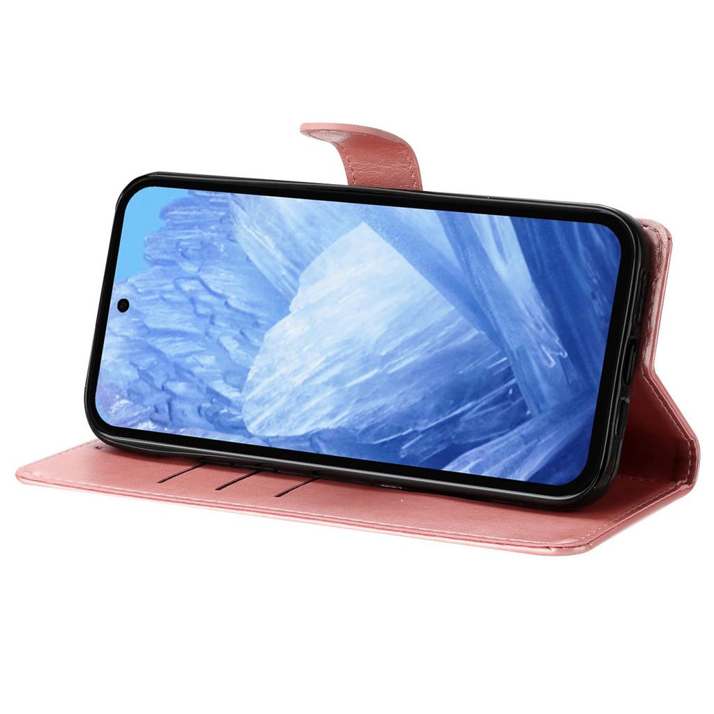 For Google Pixel 8 Protective Case Butterfly Floral Imprint Leather Wallet Phone Cover
