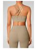 Cross-Back Shockproof Sports Bra: European-American Fitness Tank Top with Thin Straps for Yoga and Nude Comfort