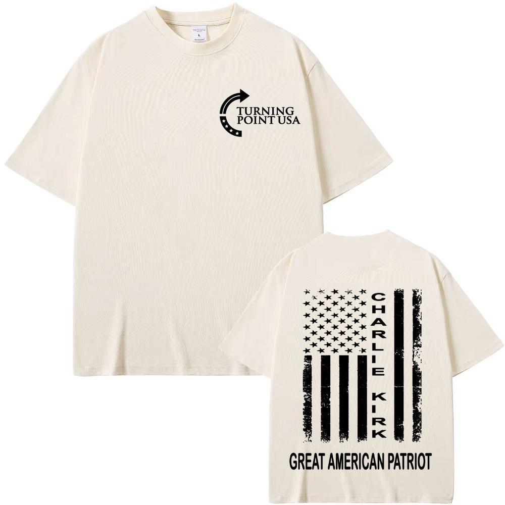 Pray for Charlie Kirk Great American Patriot T-shirts Men 90s Vintage Hip Hop T Shirt Unisex Fashion Casual Short Sleeve T-shirt