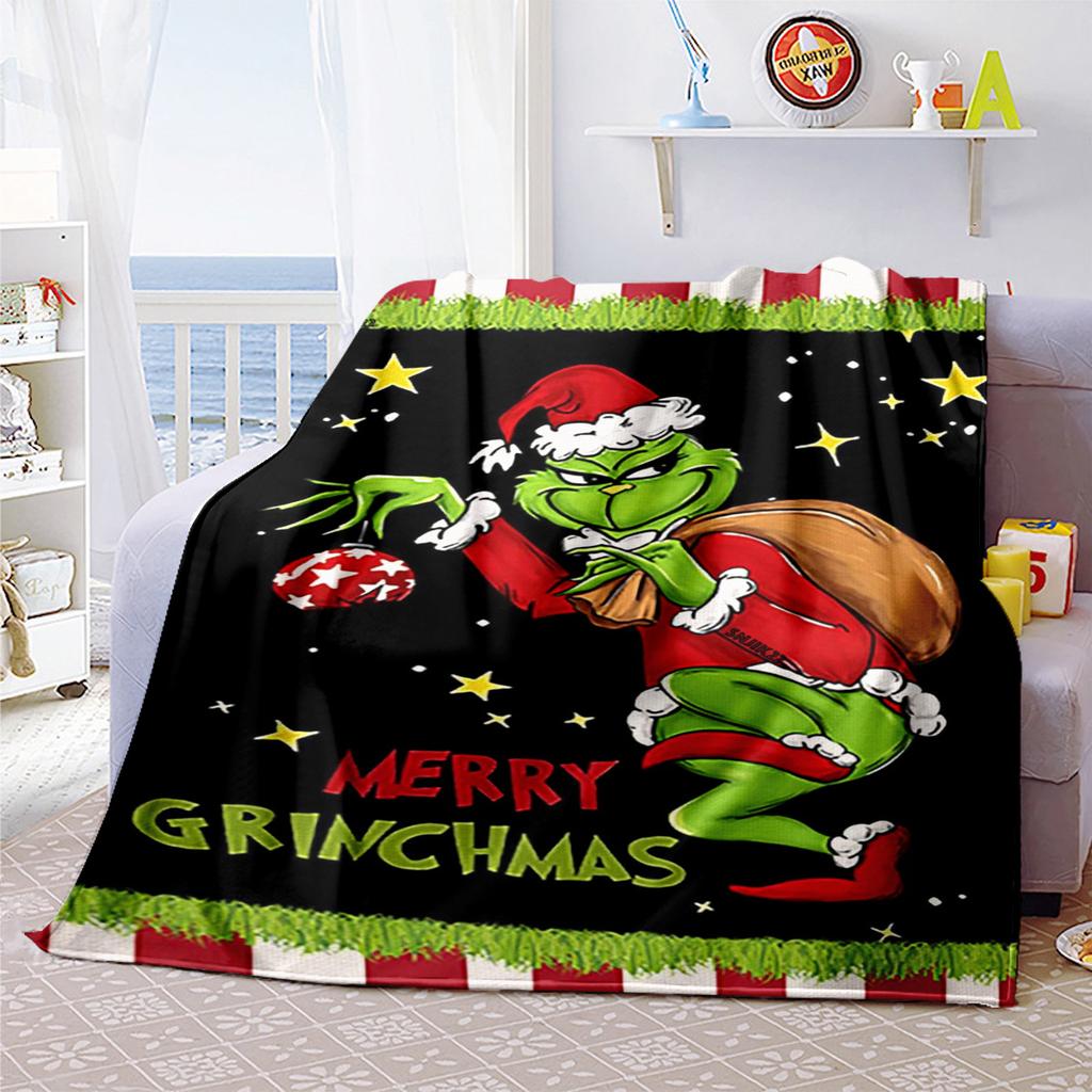 Christmas Gift Comedy Movie How the Grinch Stole Christmas blanket home warming, four season bed decoration sofa cover flannel throwing blanket K20