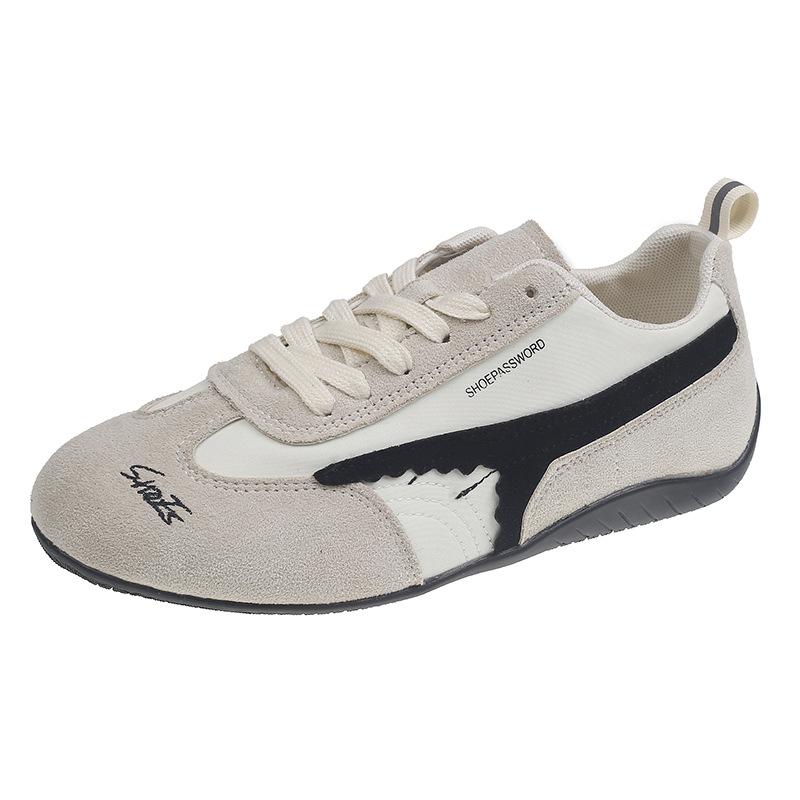 Flat-bottomed Dexun shoes women's shoes 2025 new spring and summer versatile casual sports shoes popular yellow board shoes beige
