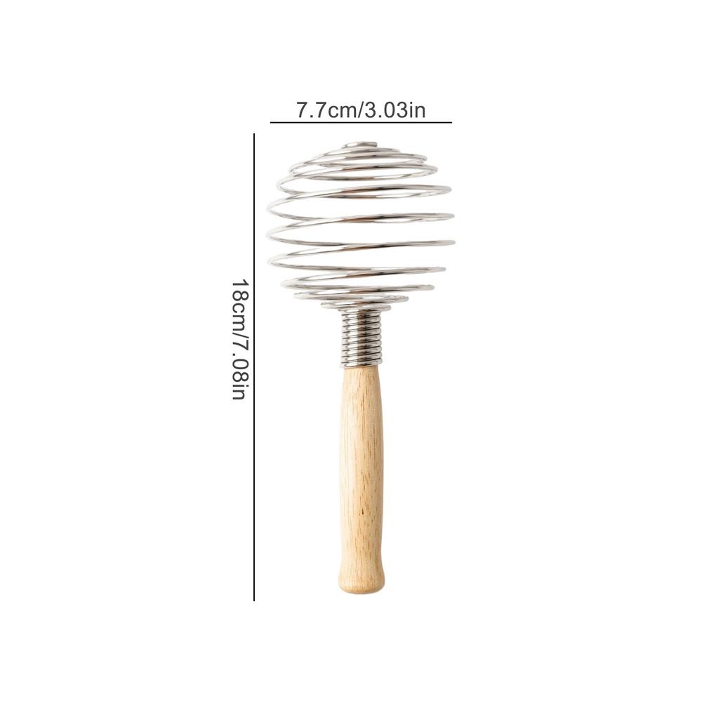 

Wire Whisks for Cooking Handheld Mixer Kitchen Whisk Dough Whisk Stainless Steel Egg Whisk Hand Mixer Spiral Whisk Wooden Handle темного кольору хакі