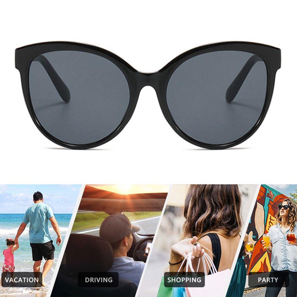 Summer Fashion Cat Eye Large Frame Sunglasses Retro Women UV400 Protection Shades Eyewear Casual Driving Glasses