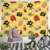 Cinema Film Yellow Seamless Tapestry Wall Hanging Retro Movie Home Decor for Man Cave Living Room Gift