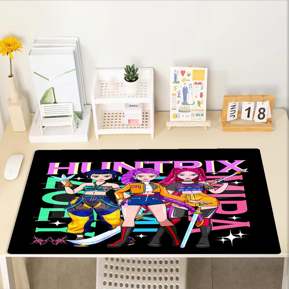 KPop Demon Hunters Theme Mouse Pad, Non Slip Rubber Base, Multifunctional Office & Home Decor, Perfect for Workspace Personalization.