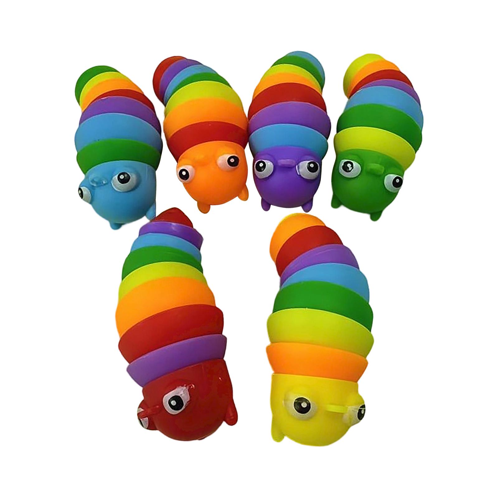 

Multifunctional Stress Relief Toy Flexible Segmented Caterpillar Shape Sensory Fidget Toy for Kids and Adults Durable Soft Material One Size чёрный