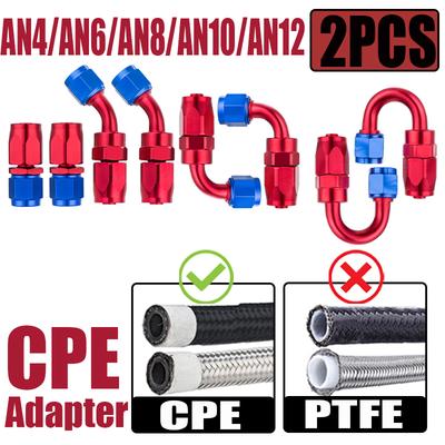 2X 4AN 6AN 8AN 10AN 12AN Straight 45 90 180 Degree Swivel Hose End Fittings Adapter For CPE Oil Fuel Gas Hose NPT Plug Aluminum