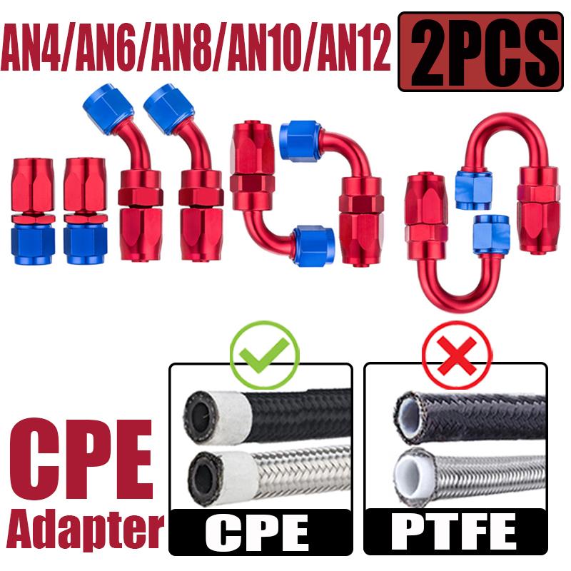 2X 4AN 6AN 8AN 10AN 12AN Straight 45 90 180 Degree Swivel Hose End Fittings Adapter For CPE Oil Fuel Gas Hose NPT Plug Aluminum