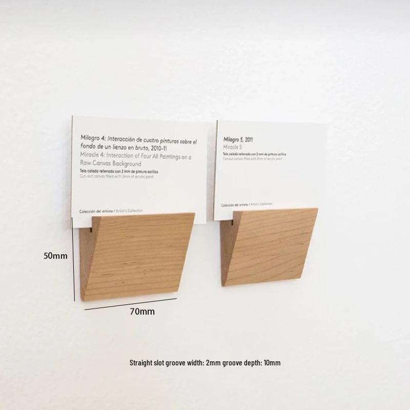 Wall-Mounted Solid Wood Photo Clip & Card Display Stand with Nail-Free Installation