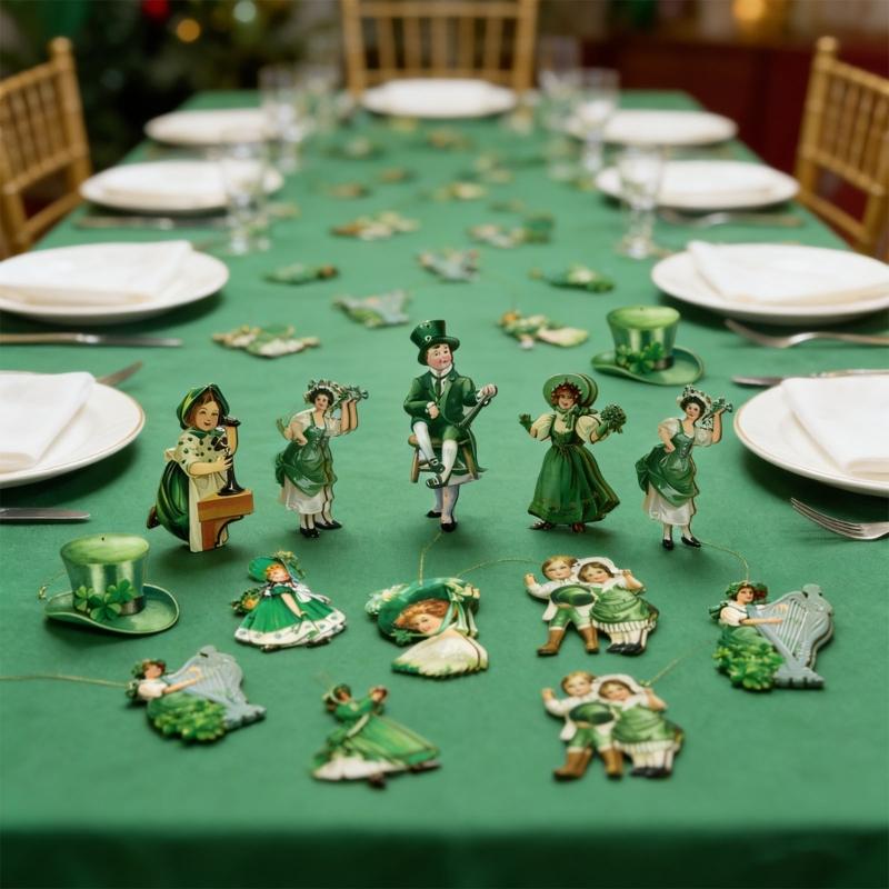 24Pcs Wooden Patrick's Day Perfect Ornament Decorative Accessories For Irish Themed Home And Office Decoration
