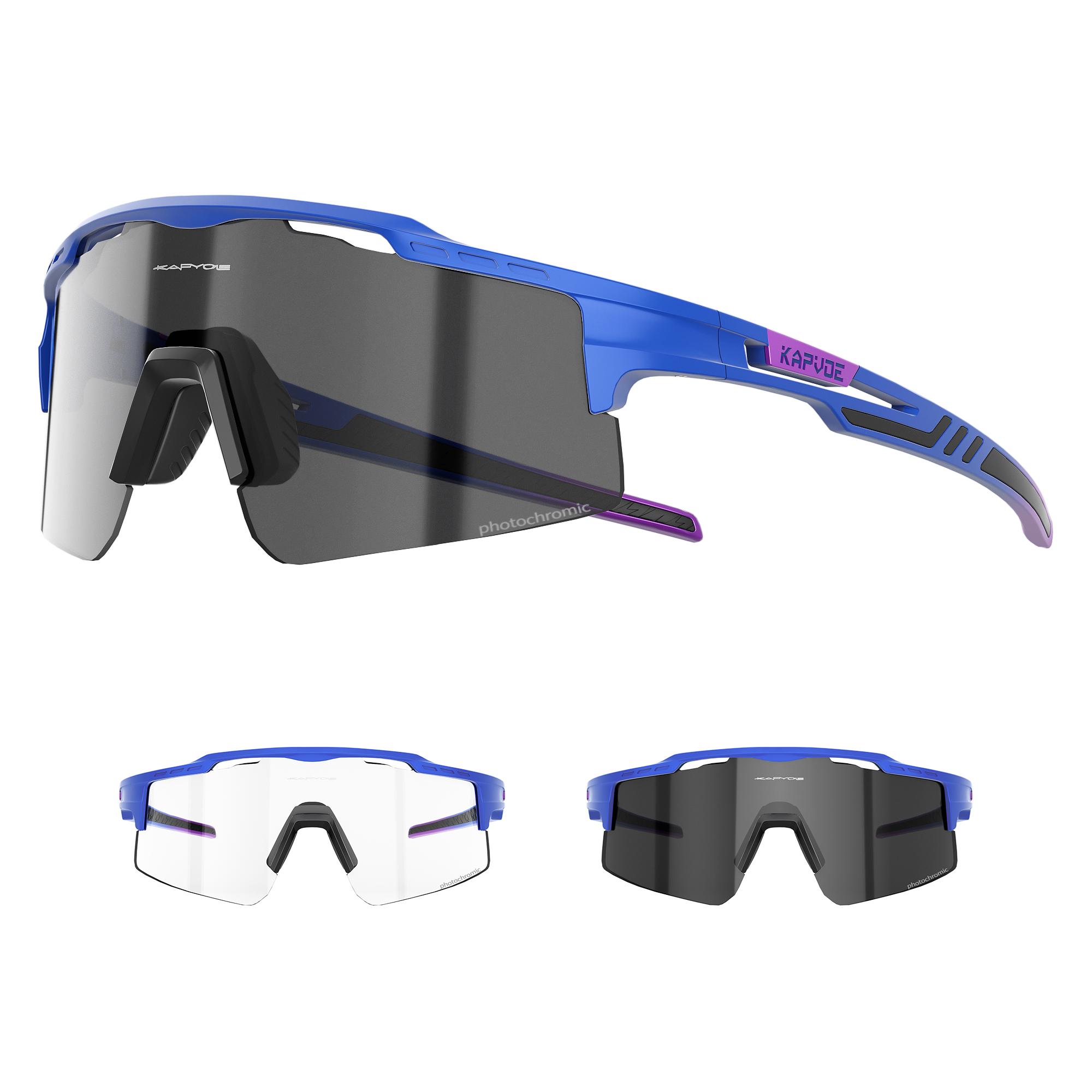 KAPVOE Photochromic Cycling Sunglasses Women Night Cycling Glasses Men s Sunglasses Men Bike Sports Outdoor UV400 Bike Goggles Photochromic 1lens