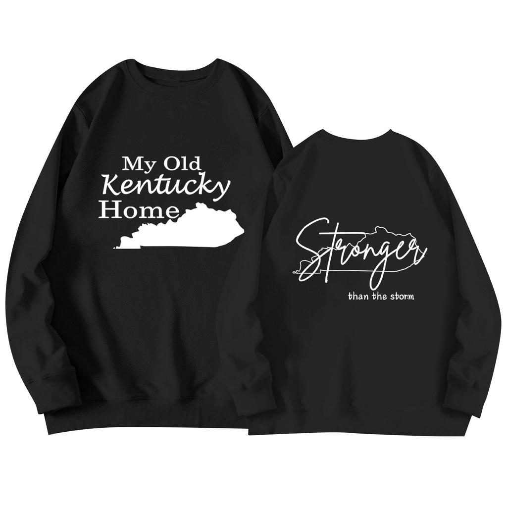 Women's Printed Round Neck Long Sleeved Loose Fitting Long Sleeved Casual Long Sleeved Top Hoodie