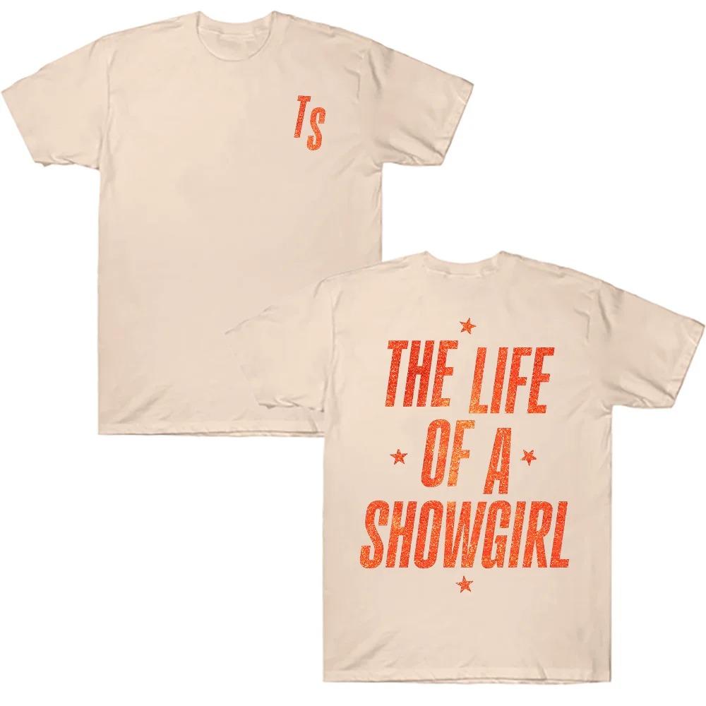 Cotton Vintage The Life of A Showgirl T-shirts New Album 2026 Tees TS Gift for Fan Clothing Summer Fashion Men Women Top