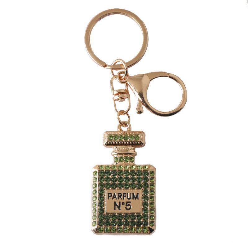 Korean Crystal Perfume Bottle Keychain - Women's Car Accessory & Bag Pendant