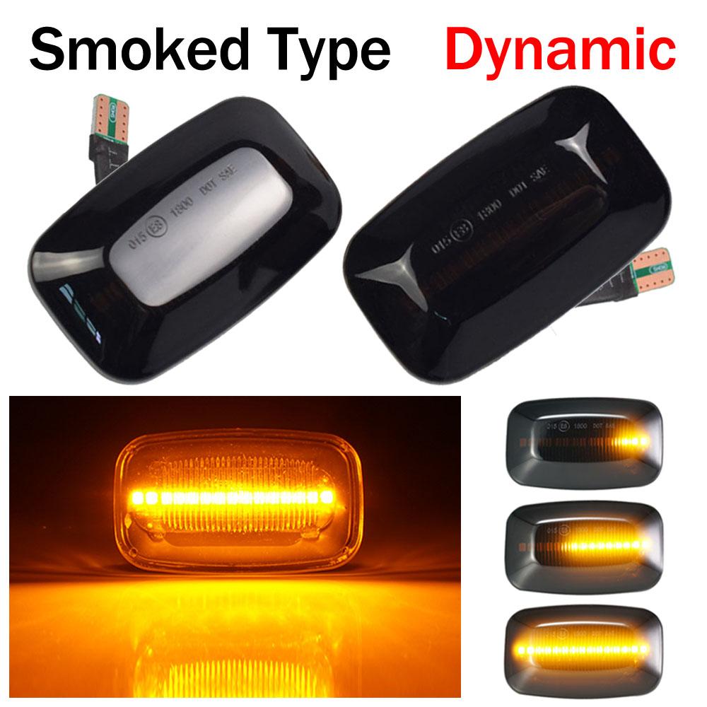 2Pcs For Toyota Landcruiser Land Cruiser 70 80 100 Series Flowing LED Side Marker Turn Signal Lights Indicator Blinker Lamps
