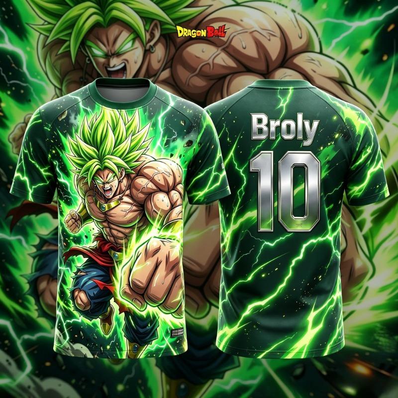 Dragon Ball 2026 Summer New NO.10/7 Broly Anime T-Shirt Adult Men's 3D Printed Football Jersey T-Shirt Kids Special Jersey Y2k