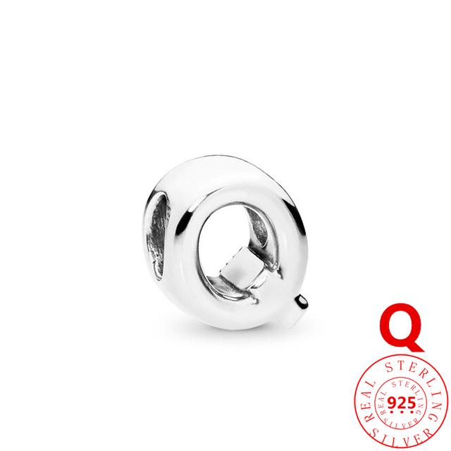 Autentické stříbro 925 Anglické písmeno AZ 26 abeceda klasické korálky vhodné originální módní náramek s přívěskem DIY dámské šperky