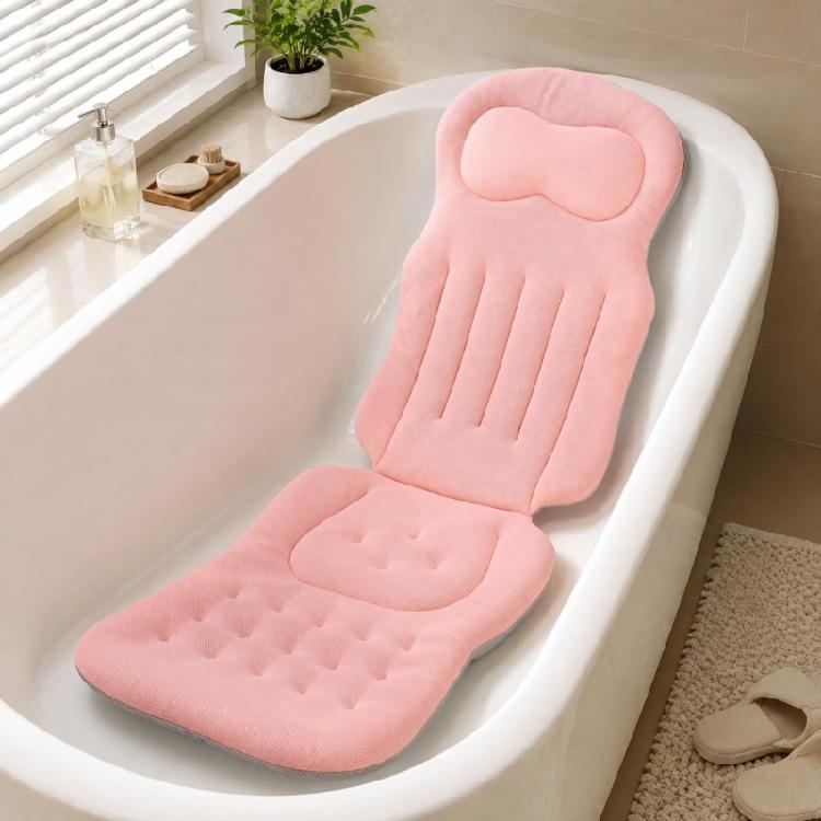 Adult Bath Cushion with Segmented Headrest Support and Cushioned Coverage for Quiet Soaking and a Bath Routine In Daily Use