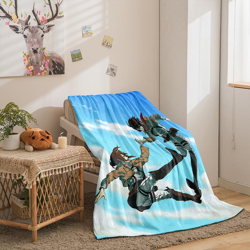 Attack On The Giant Series Flannel Blanket 3D Printed Sofa Blanket Thickened Blanket