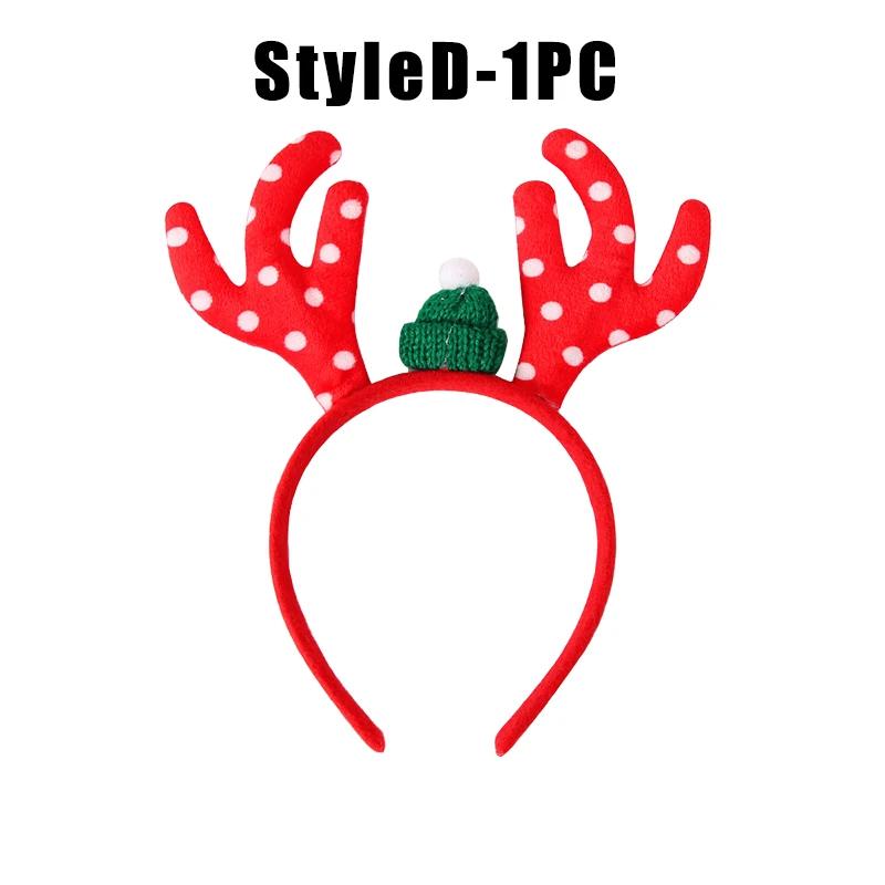 

Santa Reindeer Antler Headband with Christmas Tree Decoration for Women Men Holiday Party Xmas Accessories Festive Headwear