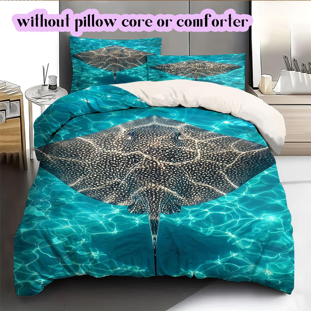 Seawater marine organisms Pattern Bedding,Quilt Set Quilt Cover Pillowcase Home Birthday Gift (1*duvet cover+2*pillowcase,without core)