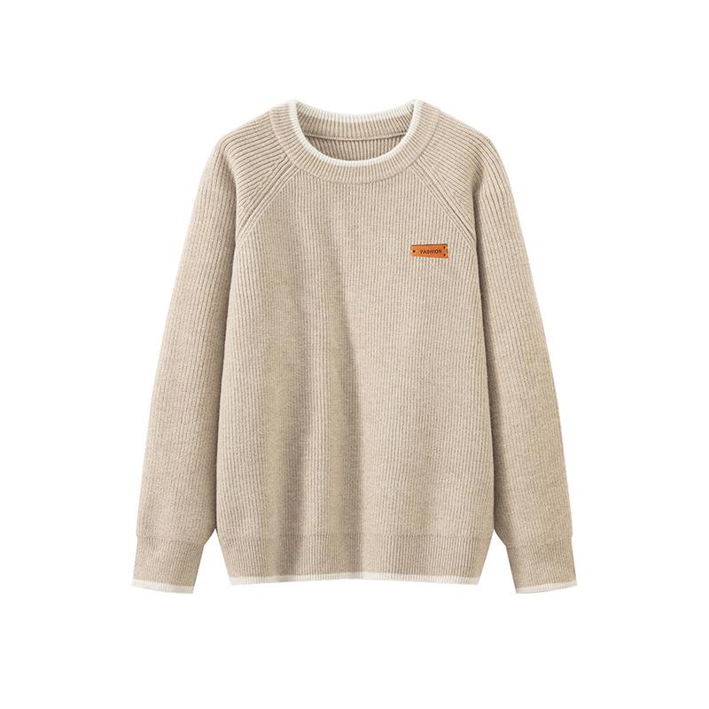 Men s Autumn & Winter Heavyweight Two-Piece Style Loose Knit Sweater XL