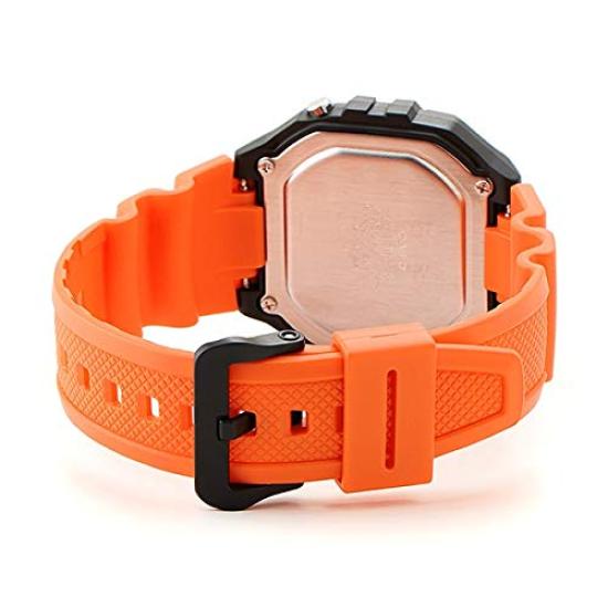 Casio STANDARD DIGITAL Wristwatch for Men and Black and Orange W-218H-4B2 Women, Affordable, [Used]