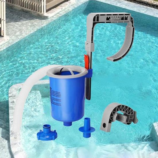 Plovoucí automatický skimmer na hladinu bazénu nástěnný skimmer s nastavitelným držákem vyjímatelný skimmerový koš na nečistoty pro nadzemní bazén