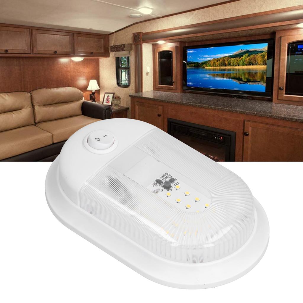 LED RV Ceiling Dome Light 360lm Dome Replacement Lighting with On Off Switch for RVs Trailers Camper