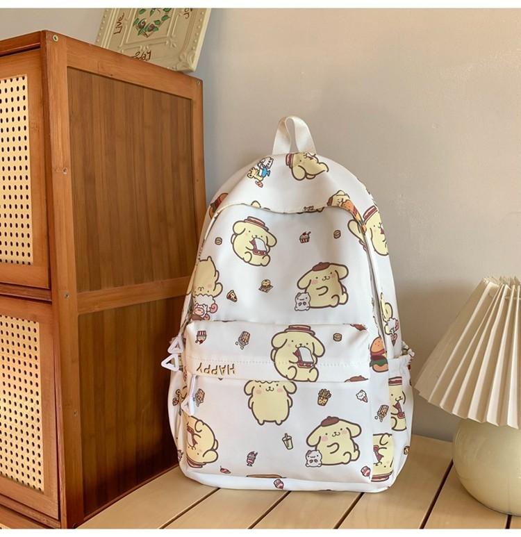 Trendy Lightweight Cartoon School Backpack For Teens Stylish Comfortable Nylon Design белый