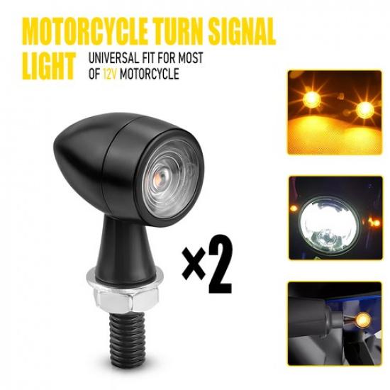 2410 Motorcycle LED Turn Amber Signal Light Indicator Lamp Set Right Left Kit 2X